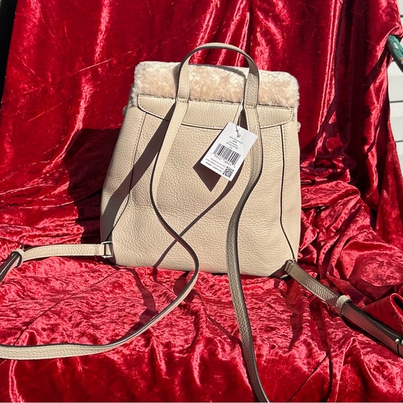 Kate Spade backpack - little - leather - fuzzy - light tan & cream - Picture 7 of 11